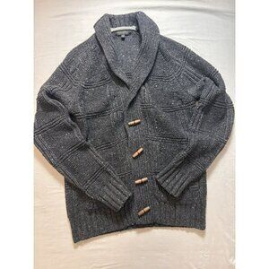 Banana Republic Toggle Cardigan Men M Wool Blend Chunky sweater Italian Gray
